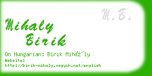 mihaly birik business card